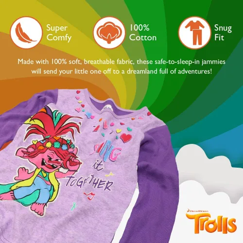 Miniatura 3 de DreamWorks Conjunto de pijama de algodón de 4 piezas para niña