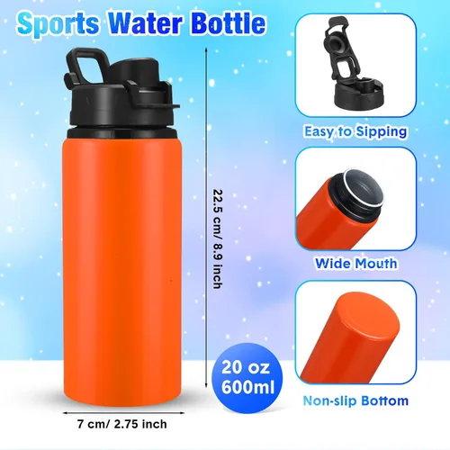 Miniatura 2 de Sunnyray 16 Piezas Botellas de Agua de Aluminio a Granel Multicolor Reutilizables Botella Deportiva con Tapas a Presión Paquete Múltiple Frasco