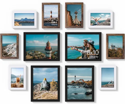Miniatura 51 de Vittanly Paquete de 7 Marcos de Fotos, Marcos de Fotos Collage Decoración de Pared para Pared o Mesa, Múltiples Tamaños con 1 Pieza de 11x14