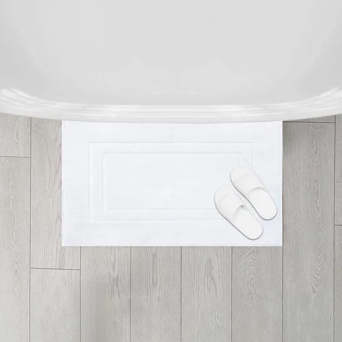 Miniatura 5 de Feather & Stitch - 2 tapetes de baño tipo toalla (30 x 21 pulgadas), tapetes de baño de rizo 100% algodón, tapetes para el suelo de la ducha