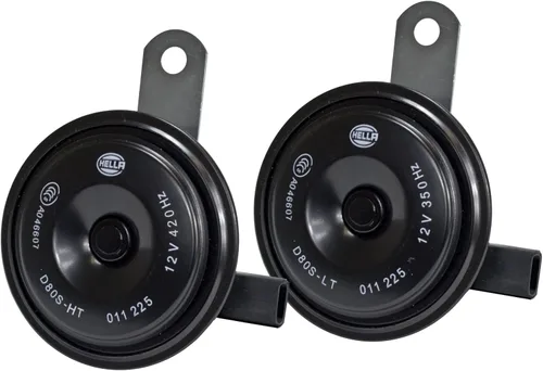 Miniatura 7 de Hella 011225802, kit de bocinas de disco negras BX de 77 mm, 12 V (ajuste universal)