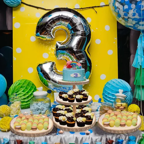 Miniatura 5 de Soporte para cupcakes de 3 niveles, bandeja escalonada de madera, soporte rústico para cupcakes para fiesta/boda/cumpleaños/baby
