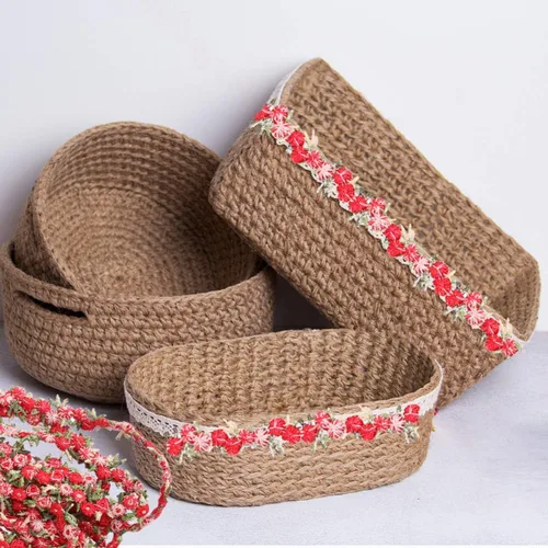 Miniatura 7 de Cinta de ajuste de encaje floral rojo oscuro 15 pies de encaje de flores bordadas para boda costura artesanía apliques