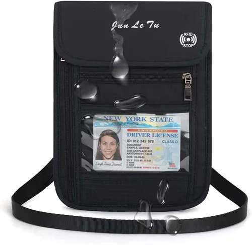 Soporte para pasaporte para viajes, cartera de pasaporte RFID con diseño de ventana visual, organizador de documentos multifuncional, bolsa de viaje
