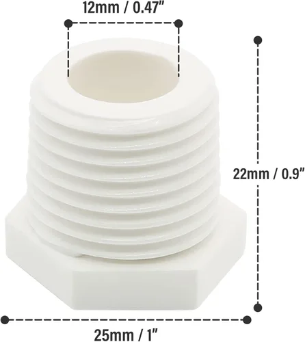 Miniatura 4 de Bonsicoky Tapón de drenaje para calentador de agua, tapón de drenaje de plástico blanco NPT de 1/2 pulgada, compatible con autocaravanas