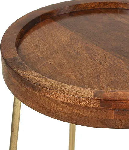 Miniatura 5 de East at Main Aria - Mesa superior de madera maciza de mango (mesa lateral)