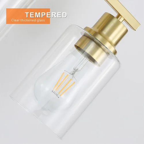 Miniatura 5 de Luces de tocador de baño de oro cepillado para baño, accesorios de iluminación de baño de 4 luces sobre el espejo, apliques de pared de latón