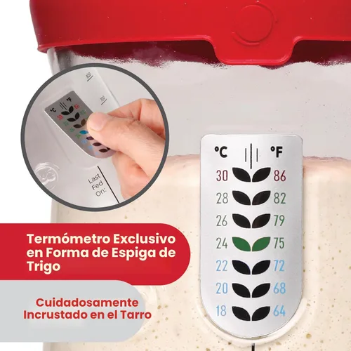 Miniatura 7 de KNEADACE Pro - Kit de inicio de masa madre – Tarro de fermentación de vidrio de gran capacidad de 34 onzas con tapa y rastreador, fermentador básico