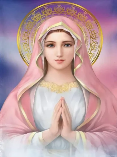 UPABLUNSO Kit de pintura de diamantes para adultos, Virgen María, cristiana, religiosa por números, arte de gemas para decoración de pared del