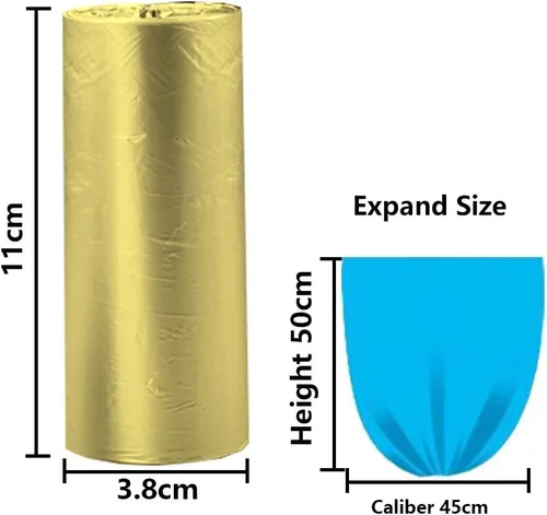 Miniatura 3 de 5 rollos de bolsas de basura pequeñas, bolsas de basura de cocina desechables de material fino fuerte de 4 galones, bolsas de basura de plástico 200