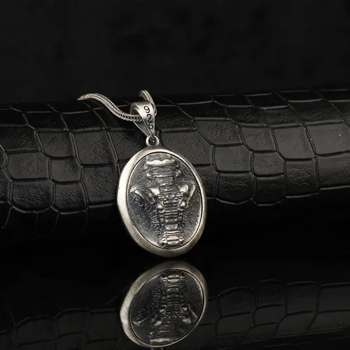 Miniatura 3 de Mens Crocodile Pendant, Solid Sterling Silver Croc Necklace, Heavy Crocodile Medallion, Espada Alligator Necklace, Masculine Mens Necklace