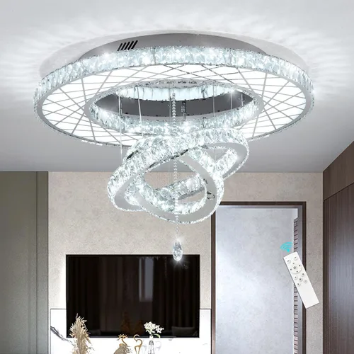 Miniatura 35 de HAIXIANG Candelabro de techo alto de 118 pulgadas, colgantes lineales de cristal, regulables remotos, techos inclinados compatibles, negro mate