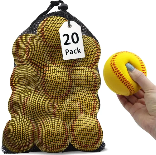 Miniatura 18 de Magicorange Béisbol, Bolas de Espuma para Entrenamiento de Béisbol Bolas de Práctica sin Marcado para Golpear, Lanzamiento Suave, Bateo, Campo