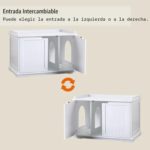 Miniatura 5 de unipaws Muebles de caja de arena para gatos, baño para gatos, cubierta de caja de arena oculta, gabinete para gatos grandes, cajas de arena