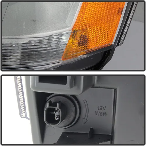 Miniatura 5 de ACANII - Juego de faros delanteros cromados para Dodge Avenger 2008-2014, juego de repuesto para el lado del conductor + del pasajero