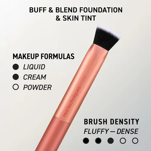Miniatura 3 de Real Techniques Juego de 4 brochas de maquillaje para base facial, para corrector, base, contorno y polvo de fijación, brochas de maquillaje