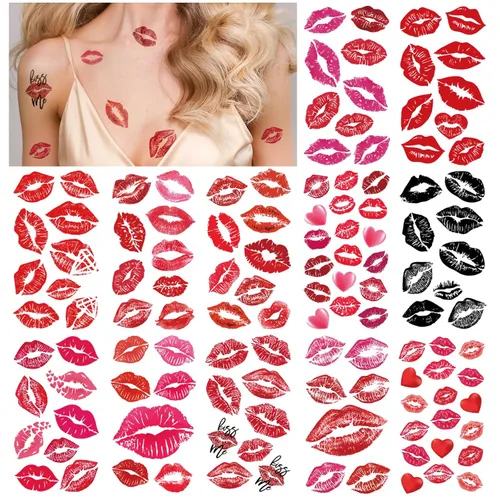 Miniatura 11 de Yazhiji 32 hojas de pegatinas de tatuajes temporales, 8 hojas de tatuajes falsos corporales para brazo, pecho y hombro para hombres y mujeres con 24