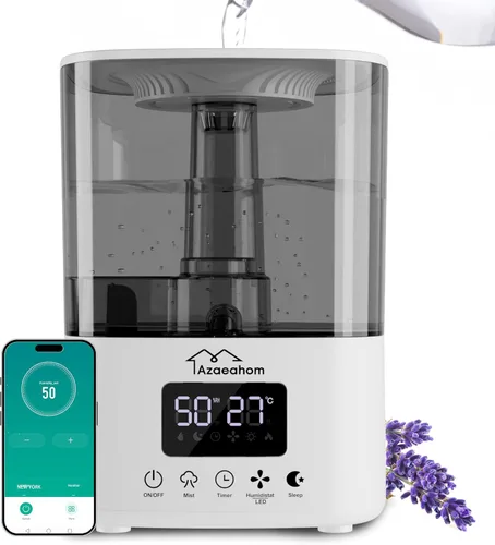 Humidificadores inteligentes para dormitorio, humidificador de aire de niebla fría de 4L de llenado superior para habitación grande, control de