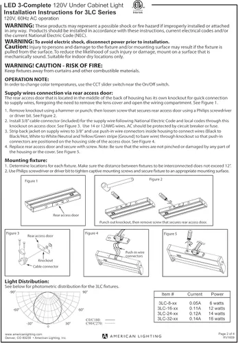 Miniatura 6 de American Lighting 3LC, luminaria para bajomesada con 3 ledes de 3 temperaturas de color diferentes, regulables, de 120 V, Marrón, 3LC-24-DB