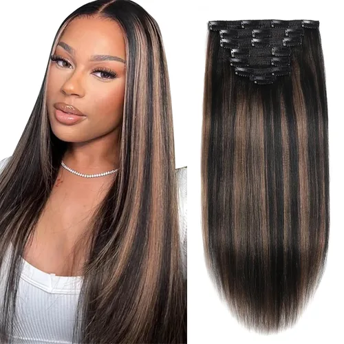 Miniatura 9 de Extensiones de cabello lacio italiano Yaki con clip, cabello humano Remy real, grado 8A, grueso, virgen, 4C, afroamericanos, cabeza completa