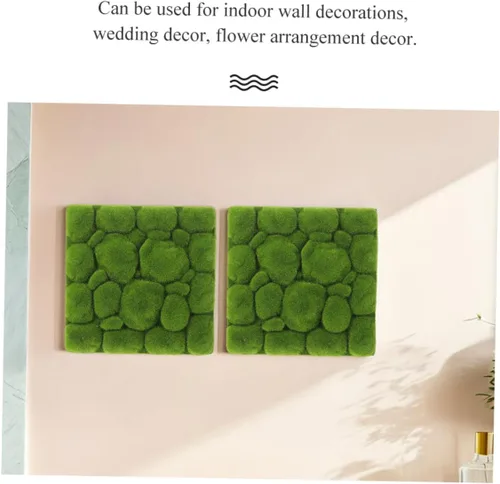 Miniatura 2 de Healifty Musgo artificial verde para decoración del hogar, 3 piezas de 11.8 x 11.8 pulgadas, alfombra de musgo falso, musgo sintético decorativo