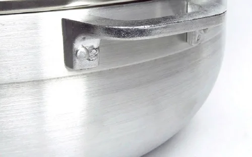 Miniatura 2 de Uniware Caldero de aluminio de calibre pesado con tapa de vidrio, plata, 2 cuartos