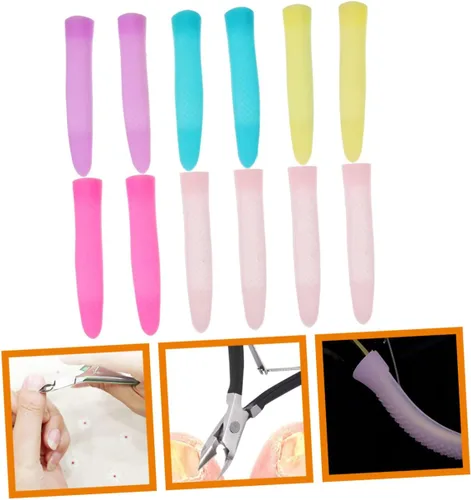 Miniatura 7 de DOITOOL Fundas antideslizantes de silicona para tijeras de cutícula, mangas para recortar uñas, 6 pares de fundas protectoras de agarre cómodo