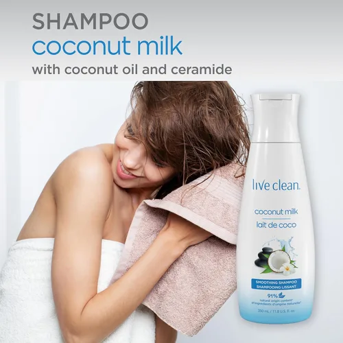 Miniatura 3 de Live Clean Champú, leche de coco hidratante, 12 onzas