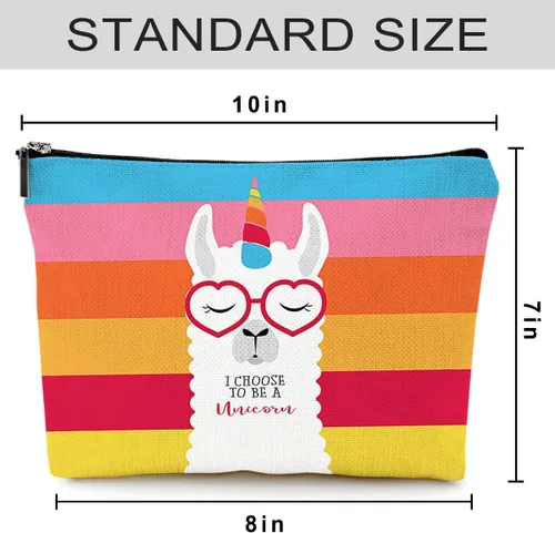 Miniatura 6 de Pequeña bolsa de maquillaje para monedero, bonita lona impermeable, bolsas de cosméticos para mujeres, con cremallera, bolsa de aseo de viaje