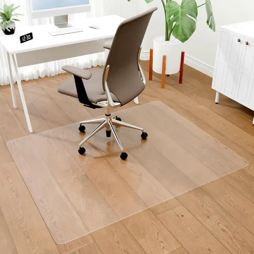 Miniatura 17 de 100pointONE Tapete para silla de oficina para suelos de madera, tapete de oficina fácil de deslizar para sillas rodantes, tapete transparente