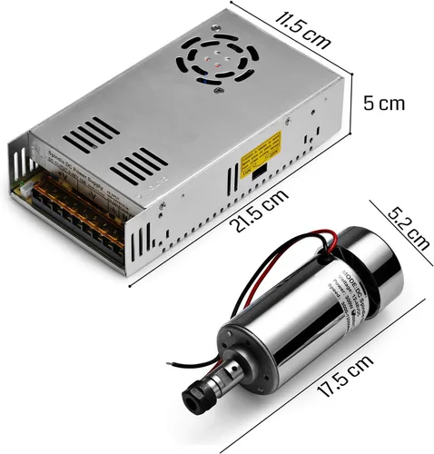 Miniatura 5 de Genmitsu Motor de husillo CC con cepillo de 300 W refrigerado por aire con fuente de alimentación de conmutación ajustable de salida de 0-48 V