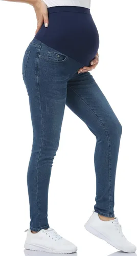 Miniatura 4 de POSHGLAM Pantalones de maternidad para mujer, pantalones de mezclilla ajustados sobre el vientre, cómodos pantalones elásticos para embarazo, S-XXL