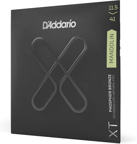 Miniatura 8 de D'Addario Cuerdas de mandolina, revestimiento de bronce fosforado XT, XTM11540, mediano personalizado 11.5-40, juego de 8 cuerdas, paquete de 1