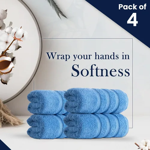 Miniatura 2 de HALLEY Paquete de 4 toallas de mano turcas de alta calidad (4 piezas) de 650 GSM, altamente absorbentes, súper suaves, 100% algodón, 4 toallas