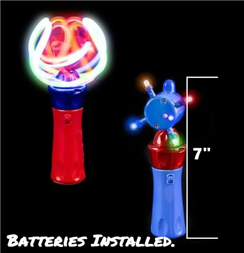 Miniatura 2 de Varitas giratorias de orbiter con luz LED de 7 pulgadas (paquete de 2) 1 azul + 1 rojo. Baterías incluidas. Juguete giratorio para niños, niñas