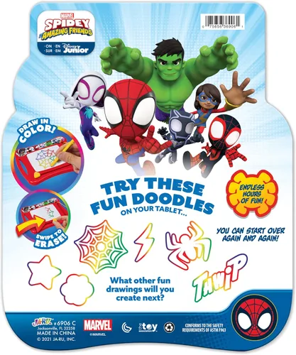 Miniatura 6 de JA-RU Marvel Spiderman - Tabla magnética mágica de dibujo (1 juguete) Tableta de dibujo, boceto y garabatos para niños, niños y niñas. Juego