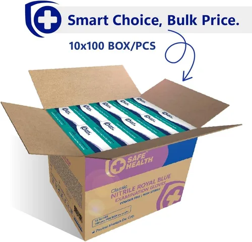 Miniatura 8 de Safe Health Nitrile Exam Gloves – 4 mil, Latex-Free, Powder-Free, Disposable, Blue, Medical Grade, Food, Cleaning Use