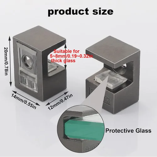 Miniatura 2 de Glass Shelf Bracket Glass Clamp Holder Adjustable Clamp Shelf Clip for 5-8mm Thickness - 4pcs