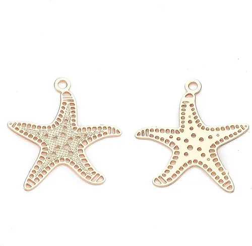 Miniatura 5 de Beadthoven - Colgantes de filigrana dorada clara, adornos de metal grabados, dijes de conector hueco para aretes, collares, accesorios para hacer