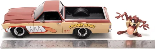Miniatura 6 de Jada Looney Tunes 1:24 1967 Chevy El Camino - Coche fundido a presión y figura del diablo de Tasmania de 2.75 pulgadas, juguetes para niños y adultos