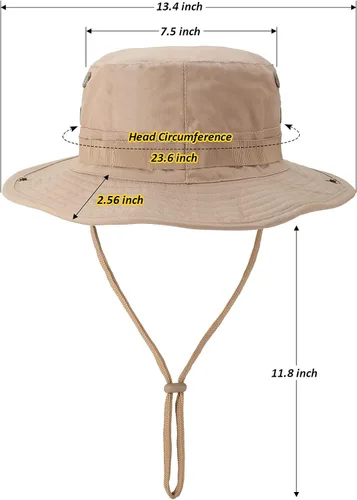 Miniatura 6 de FRTKK Sombrero militar Boonie táctico ajustable Boonie sombreros para hombres mujeres caza pesca al aire libre safari sol ACU