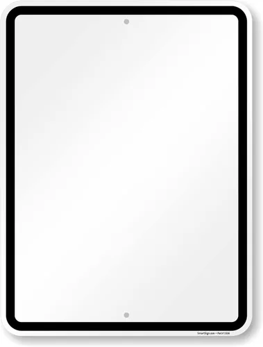 SmartSign Letrero de metal en blanco de 24 x 18 pulgadas con borde, serigrafiado, aluminio laminado U52 de 80 mil a prueba de óxido, blanco y negro