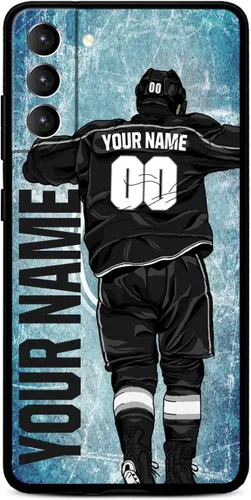 Miniatura 15 de Funda personalizada de hockey sobre hielo con nombre y número para Samsung Galaxy S22 S23 S21+ S20 Ultre S21 FE S10 S8 S9 Plus, silicona líquida