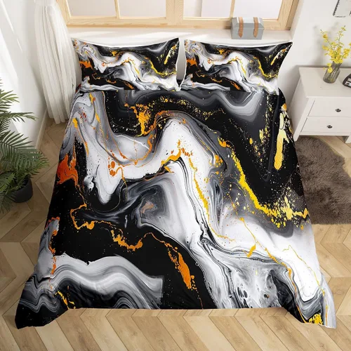 Miniatura 27 de Funda de edredón de gatos negros y blancos, juego de ropa de cama verde para niños, bonita funda de edredón de gatos para decoración de habitación