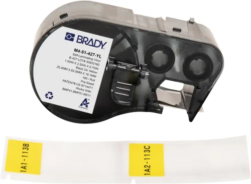 Miniatura 9 de Brady Auténticas etiquetas envolventes de vinilo autolaminables (M4-91-427) de 1.5 pulgadas de alto x 1 pulgada de ancho, negro sobre blanco