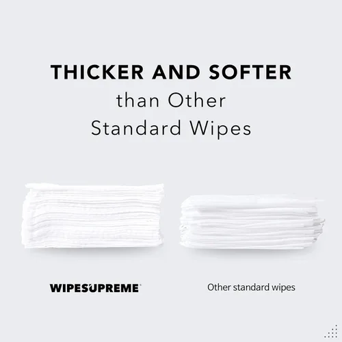 Miniatura 3 de Wipesupreme Toallitas compostables, hipoalergénicas para pieles sensibles, verificadas por EWG, hidratantes con ácido hialurónico, aptas para recién