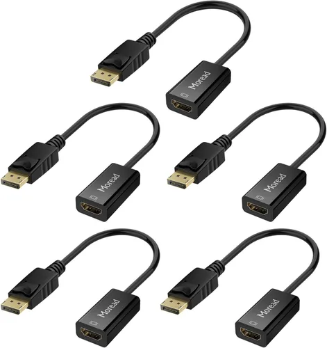 Miniatura 11 de Moread Adaptador 4K DisplayPort (DP) a HDMI, paquete de 2, puerto de pantalla unidireccional chapado en oro, convertidor de pantalla de computadora
