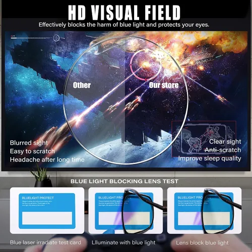 Miniatura 4 de YDAOWKN Blue Light Blocking Glasses Men Computer Gaming Glasses Lightweight Anti Eyestrain Eye Protection