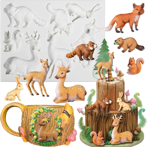 Miniatura 7 de Molde de silicona para fondant Arctic Animals de 11 cavidades de 1 a 3 pulgadas Vida Silvestre Polar