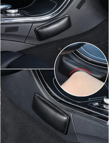 Miniatura 5 de IHOTDER 2 piezas de cojín para rodilla de coche, cojín de cuero suave para puerta de coche y reposabrazos para rodilla, pierna y codo, cojín Negro